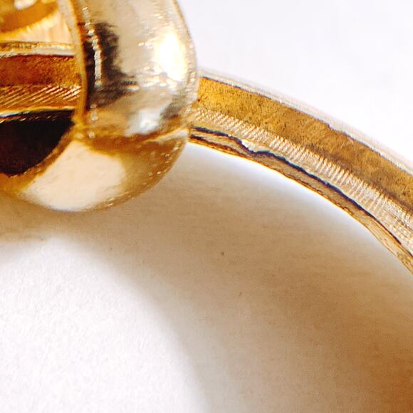 VTG 1970s Gold Tone Mod Crescent Pendant Necklace Statement Jewelry Sculptural - Picture 14 of 15